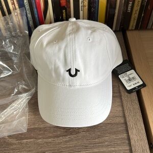 True religion white baseball cap